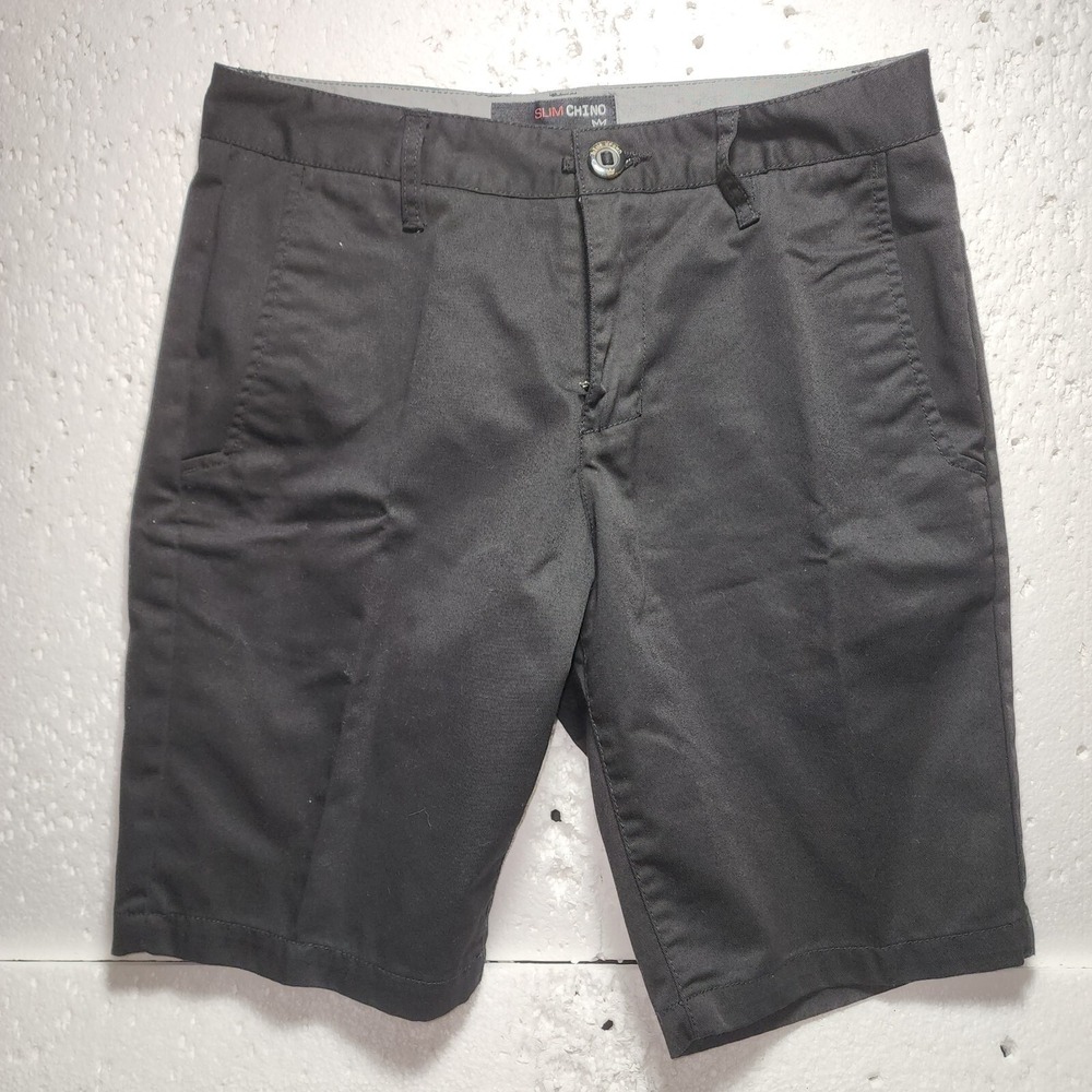 Blue Crown Shorts Mens Size 28 Dark Brown Green Pockets Casual Golf Slim Chino